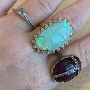Chloe + Isabel Iridescent Opal and Silver Ring